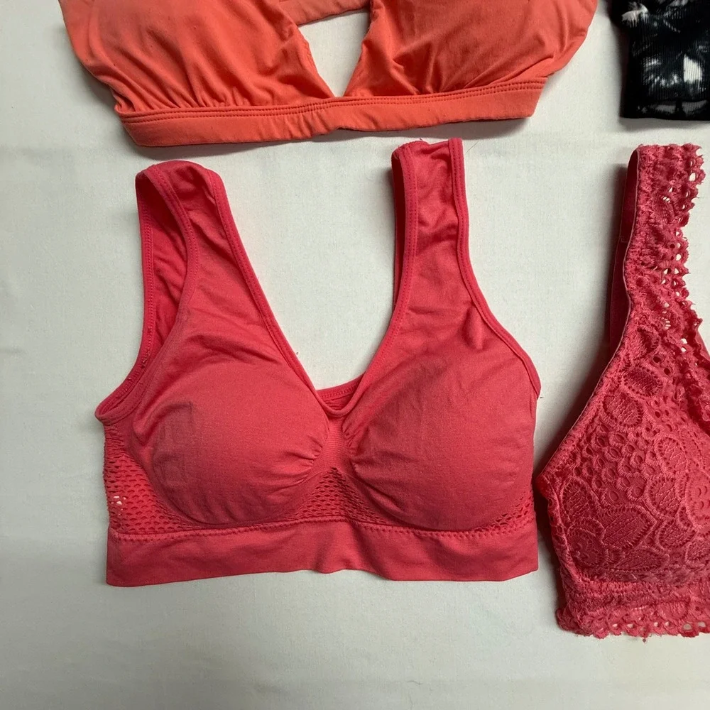 Womens Bralette Sports Bra Lot of 5 S M XS Lace Wireless Tru-Fit No Boundaries